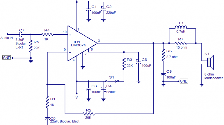 با آی سی LM3876 مدار آمپلی فایر ۵۰ وات بسازید