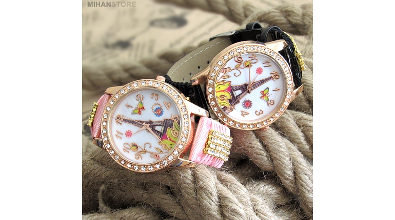 ساعت مچی دخترانه طرح ایفل _ Eiffel Tower Women Watches